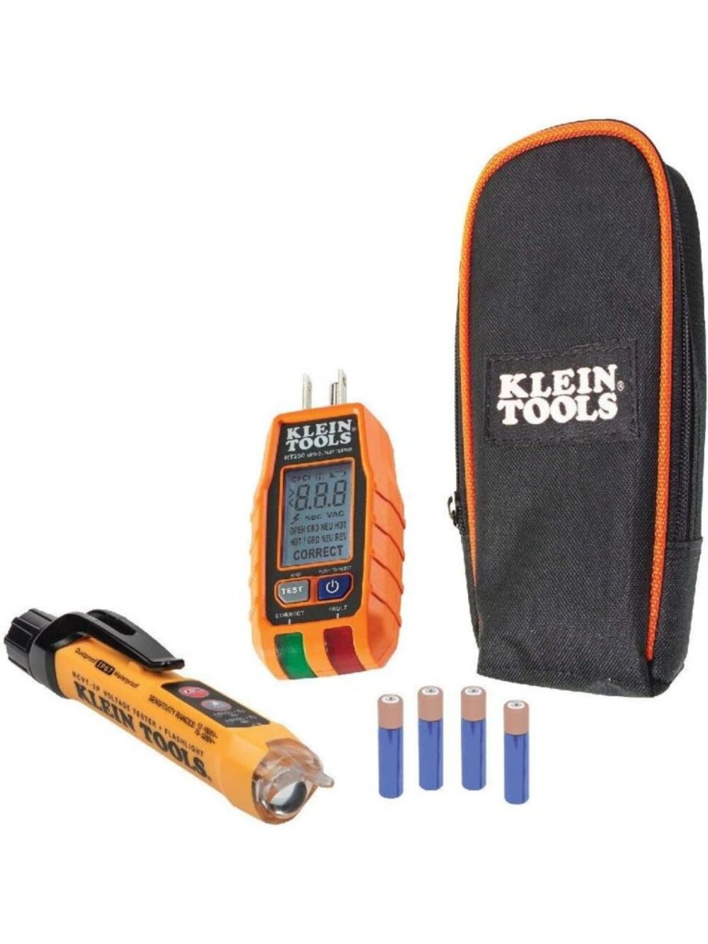 Non-Contact Voltage Tester & GFCI Receptacle Tester Kit with LCD & Flashlight
